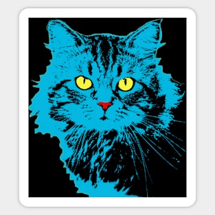 Pop cat blue black Sticker